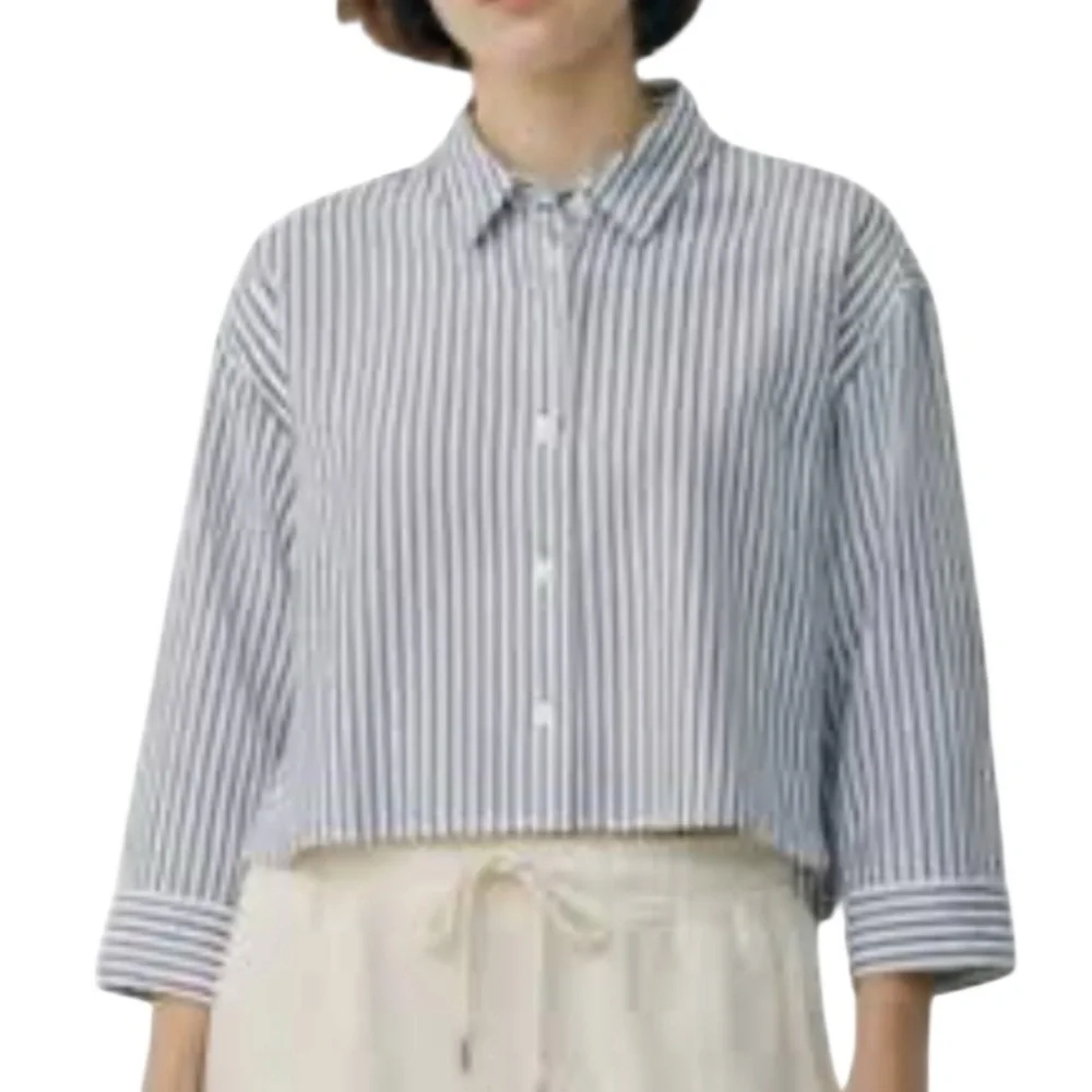 Everlane Boxy Striped Button Front Shirt Size Large New - Picture 2 of 12